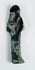 Ancient blue-green ushabti with simplified facial features and projecting feet