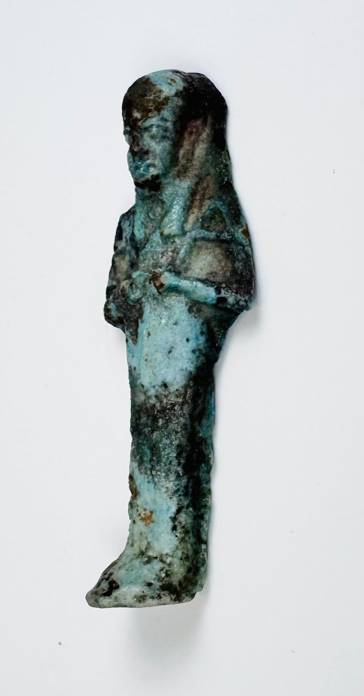 Small ancient Egyptian mummiform ushabti figure measuring 2.75 inches tall