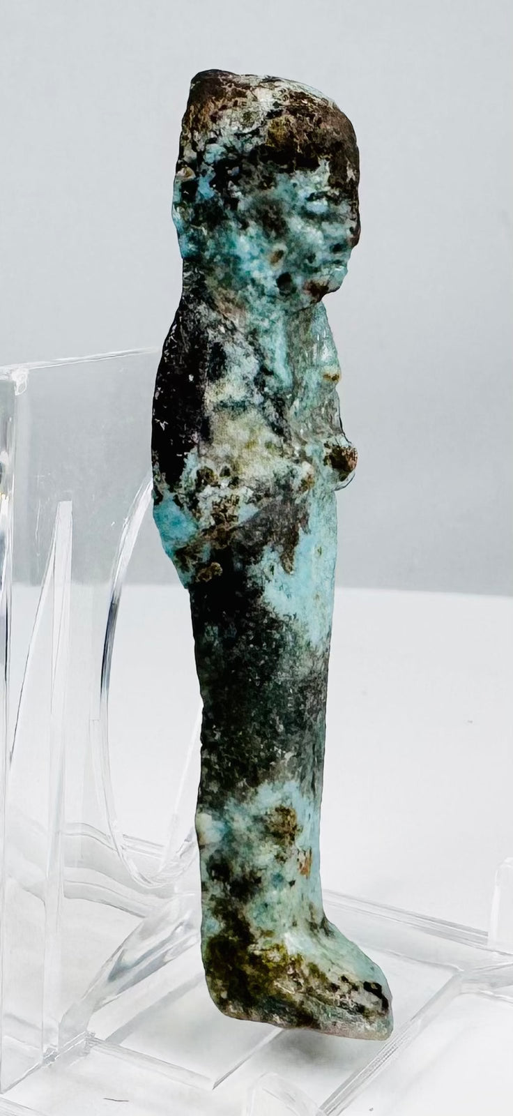 Ancient Egyptian faience ushabti representing an afterlife servant