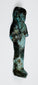 Egyptian faience funerary servant with mineral encrustation and glaze loss