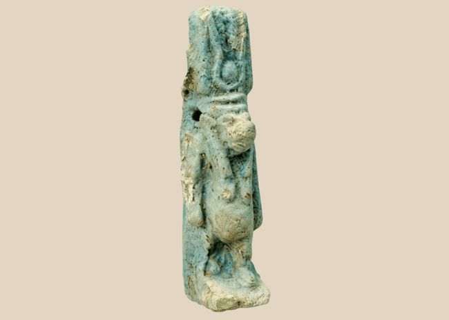 Ancient Egyptian faience Taweret amulet from the Late Period, circa 664–332 BCE