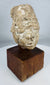 Fragmentary Gandharan devotional sculpture featuring softly closed eyes and rounded features