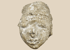 Ancient Gandharan Buddhist | Stucco Head Fragment Mounted on Display Base | Circa 3rd–5th Century AD
