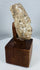 Archaeological Gandharan stucco sculpture fragment with calm meditative expression