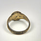 Early Byzantine gold-gilded bronze ring with intricate floral bezel and historic surface wear