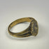 Late Roman bronze ring with decorative floral engraving and traces of original gold gilding