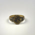Historic gold-gilded bronze ring dating to circa 300–600 CE with engraved botanical decoration