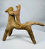 Greek terracotta horse and rider figurine with abstract geometric styling characteristic of Boeotian workshops.