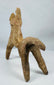 Ancient Boeotian equestrian terracotta sculpture displaying weathered surfaces, pigment remnants, and mineral encrustation.