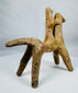 Hand-modeled Greek terracotta horse and rider figure from Boeotia mounted on a custom display stand.