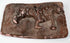 Ancient Indian feline relief plaque in reddish terracotta with suspension perforation and archaeological surface wear.