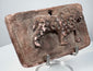 Indian moulded terracotta relief of a large feline, possibly leopard, with extensive age patina and surface loss.