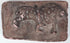Early Indian moulded terracotta plaque featuring a large cat with curling tail and worn spotted decoration.