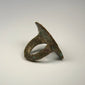 Early centuries CE bronze ring displaying a symbolic pair of birds in fine linear engraving