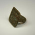 Historic bronze ring with legible twin bird engraving, square bezel, and centuries-old green patina