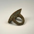 Bronze finger ring with paired bird motif, softened bezel edges, and age-related surface wear