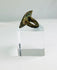 Ancient cast bronze ring with square bezel and twin bird engraving, natural green patina