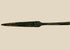 Ancient Cypriot bronze spearhead from the Early Bronze Age, Early Cypriot III period (c. 2500–1900 BCE). Leaf-shaped blade with raised central ridge, straight tang, and four-sided midsection for strength. Functional and ceremonial weapon reflecting Bronze Age metallurgy, hunting, and martial traditions in Eastern Mediterranean societies.