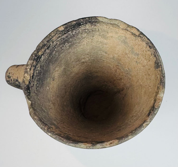 Compact ancient grayware pedestal cup from Western Asia