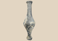 Ancient Iranian grayware spindle bottle with long neck and pedestal foot