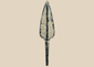 Ancient Western Asiatic bronze projectile point with leaf-shaped blade and long tang