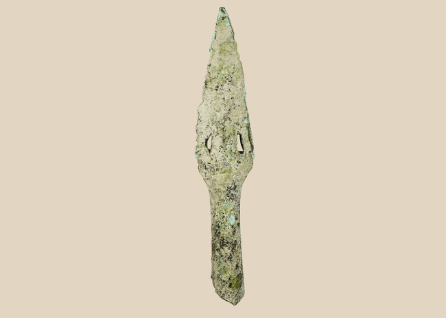 Ancient Dong Son bronze spearhead from northern Vietnam