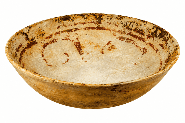 Cuenco de cerámica precolombino antiguo con decoración ocre | Circa 300 a. C.–900 d. C.