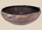 Ancient Pre-Columbian terracotta bowl with raised rim lugs and dark burnished surface