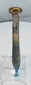 Archaeological Roman glass unguentarium featuring mineral deposits and attractive surface weathering