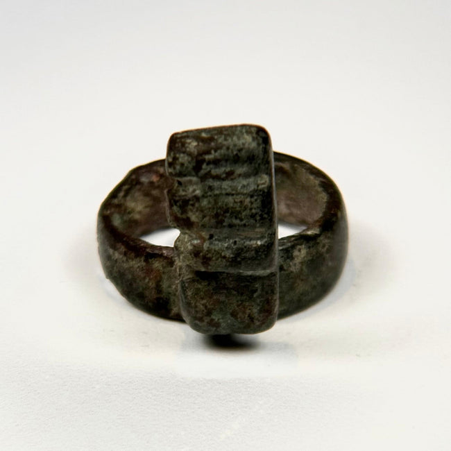 Ancient Roman bronze ring key with integral projecting key bit, circa 3rd–4th century CE