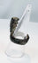 Close-up of the stepped key bit on an ancient Roman bronze ring key dating to the 3rd–4th century CE