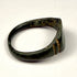 US size 9 ancient Roman bronze ring with complete hoop, wide bezel, and naturally developed green patina