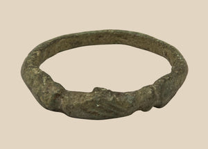 Ancient Roman Bronze Finger Ring with Incised Palm Branch | Circa 2nd–4th Century CE
