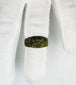 Ancient Roman bronze ring with Christogram (Chi-Rho) engraving, 1st–4th Century CE, authentic early Christian artifact, displayed at Relic and Rarity.