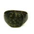 Ancient Roman bronze ring with flat bezel engraved with ring-and-dot motifs, circa 1st–3rd century CE