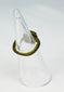 Archaeological Roman bronze ring relic photographed against neutral background