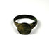 Ancient Roman-Byzantine bronze finger ring with broad circular bezel and oxidized patina
