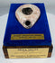 Display-mounted ancient oil lamp from the Byzantine Empire with presentation plaque