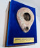 Ancient Roman–Byzantine oil lamp presented in a custom velvet-lined showcase