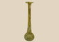 Ancient Roman glass unguentarium perfume bottle with tall neck and flared rim