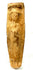Frontal view of stylized Roman terracotta fertility figurine with faint facial details