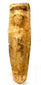Frontal view of stylized Roman terracotta fertility figurine with faint facial details