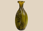 Ancient Roman free-blown olive green glass flask with vertical fluting, circa 1st–3rd Century AD