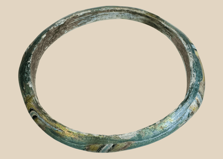Ancient Roman mosaic glass bracelet with polychrome decoration, Roman Imperial Period, circa 1st–4th century AD.