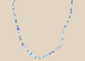 Ancient Roman polychrome glass bead necklace with blue, turquoise, amber, and cream beads