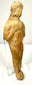 Full-body front view of light brown Roman terracotta statue with abdominal carvings