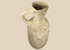 Authentic Roman Provincial terracotta pouring vessel dating to circa 100–500 CE with a globular body and loop handle.