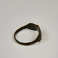 Early Byzantine silver ring with three oval motifs arranged in a symmetrical decorative pattern
