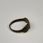 Late Roman to Byzantine silver ring with triple oval motif and handcrafted rounded band