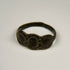 Early Byzantine silver finger ring featuring a distinctive three-oval clustered bezel design